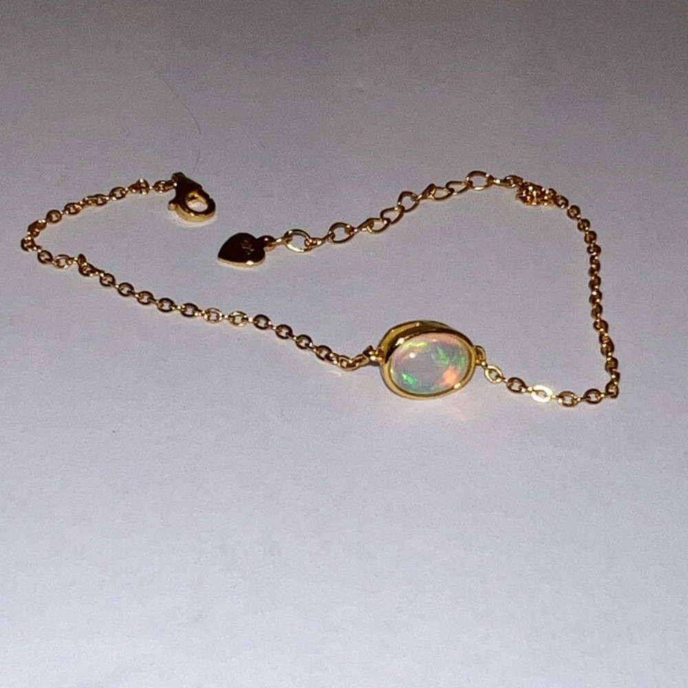 💎2/$60 Minimalist opal bracelet gold plated over sterling silver nwot